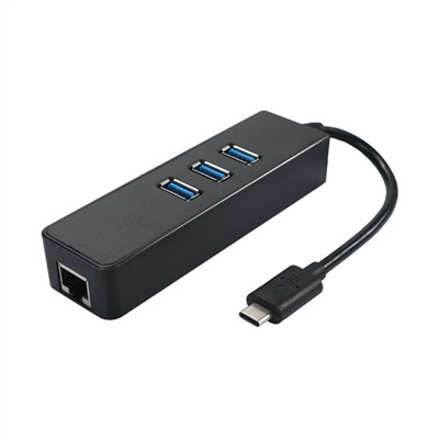 Kalite C a RJ45 konvètè ak USB 3. 0 HUB 3 pò